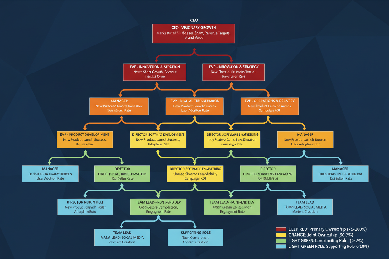 Accountability heatmap across organizational chart