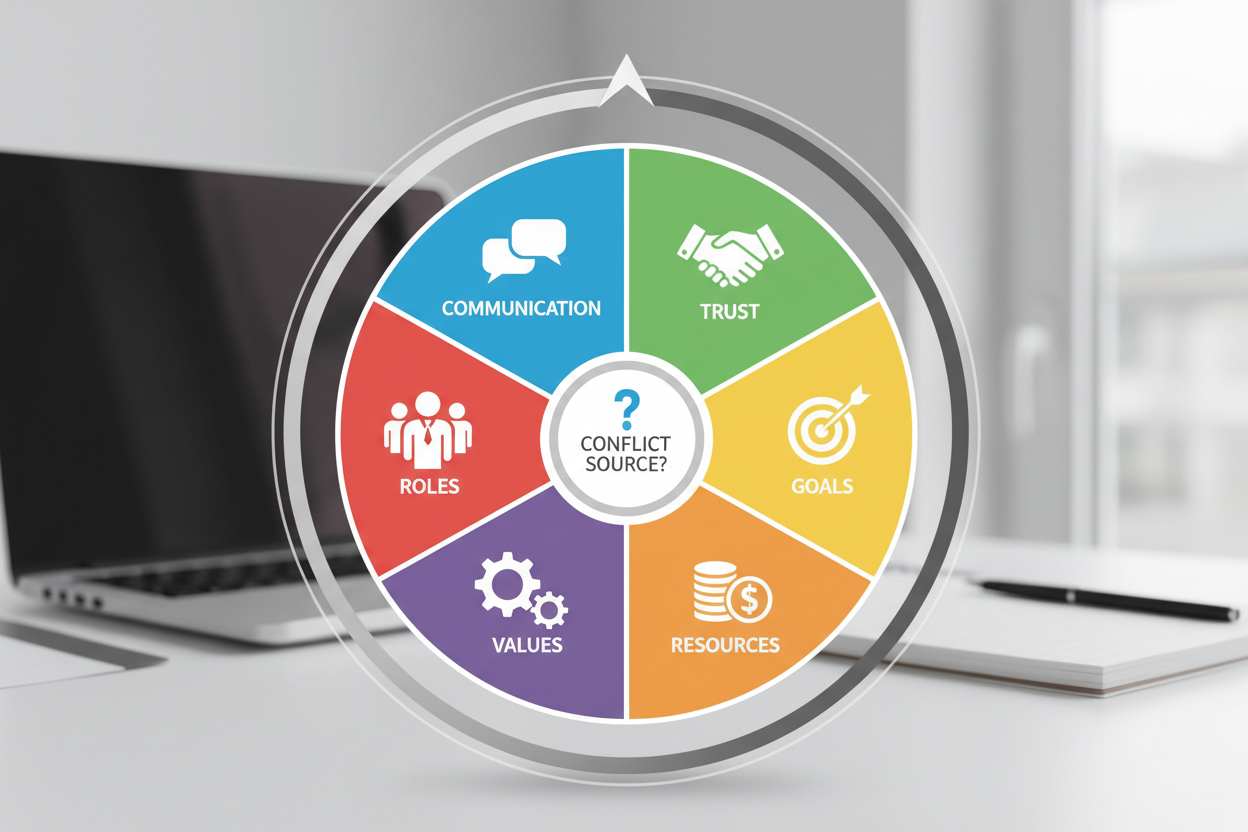 Conflict diagnostic wheel