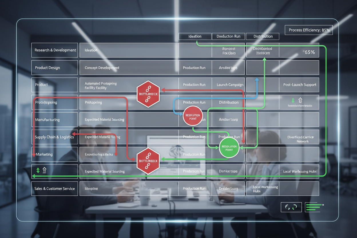 Cross-functional process alignment flowchart
