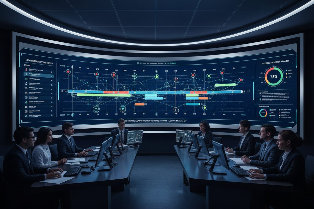 24-month transformation war room dashboard
