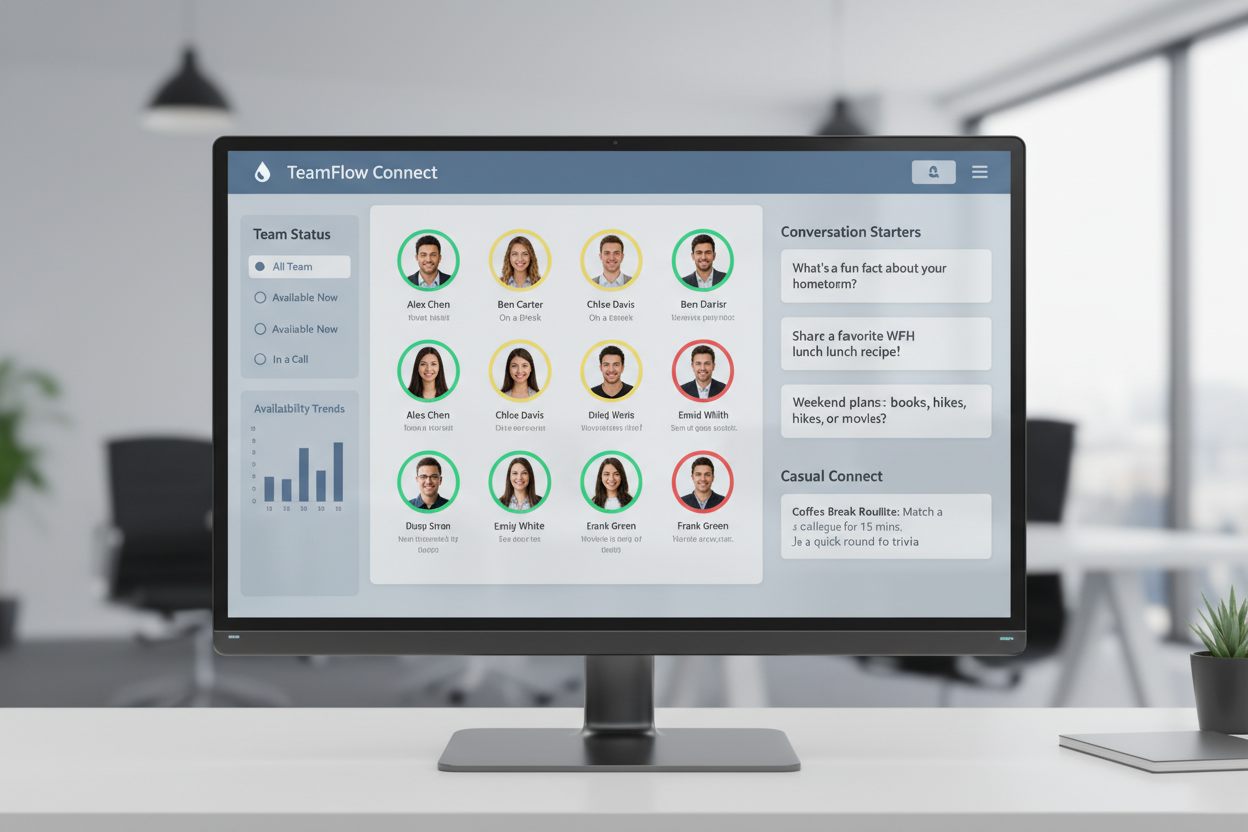 Virtual water cooler dashboard