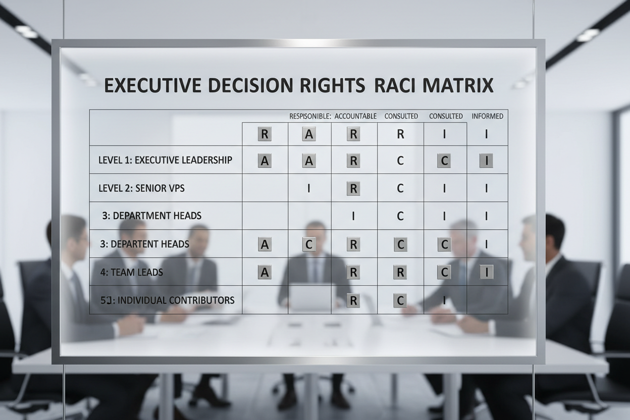 Executive decision rights RACI matrix