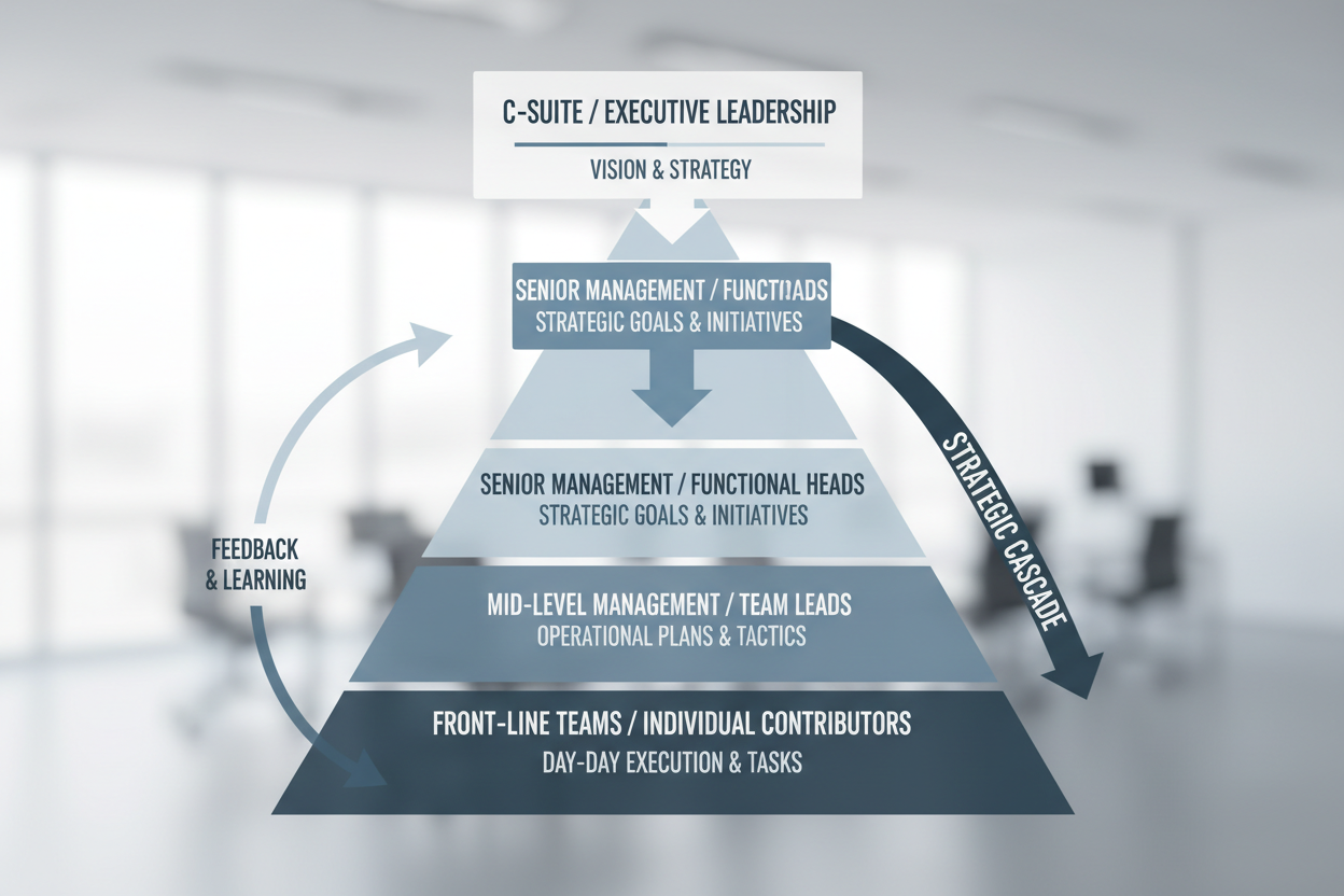 Vision pyramid showing strategic cascade